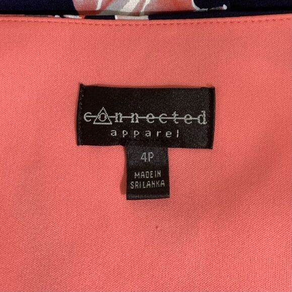 Connected Apparel Dress Women's 4 Petite Black Multicolor Floral Cold Shoulder - Picture 5 of 8